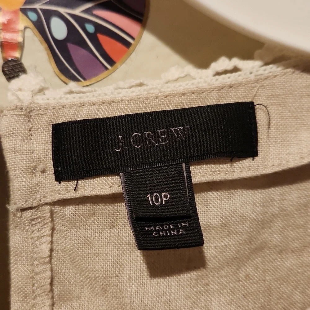 ❤️ J CREW LINEN FRINGE TRIM TOP, 10P